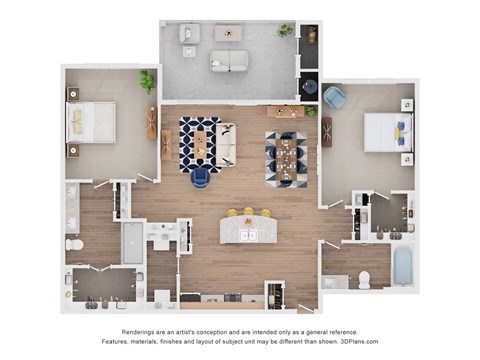 Comal Floor Plan at Ten 06 at Joshua Station Apartments, Joshua, TX 76058